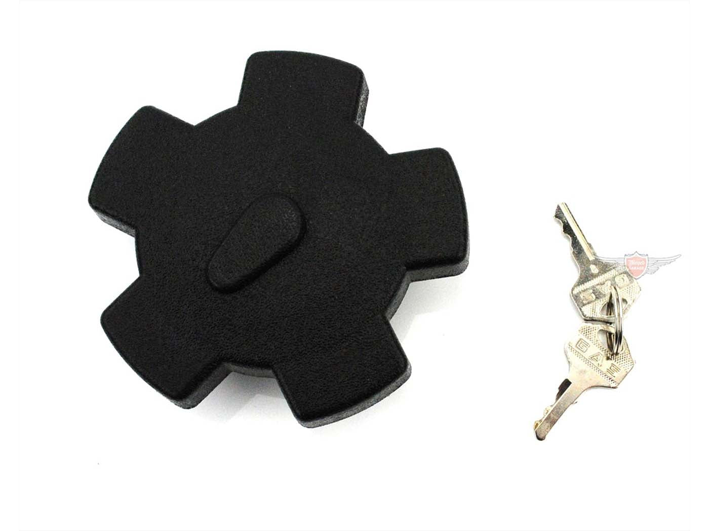 Capac rezervor cu blocare 40mm negru cu 2 chei pentru Zündapp, Hercules, Kreidler, Puch și alte modele