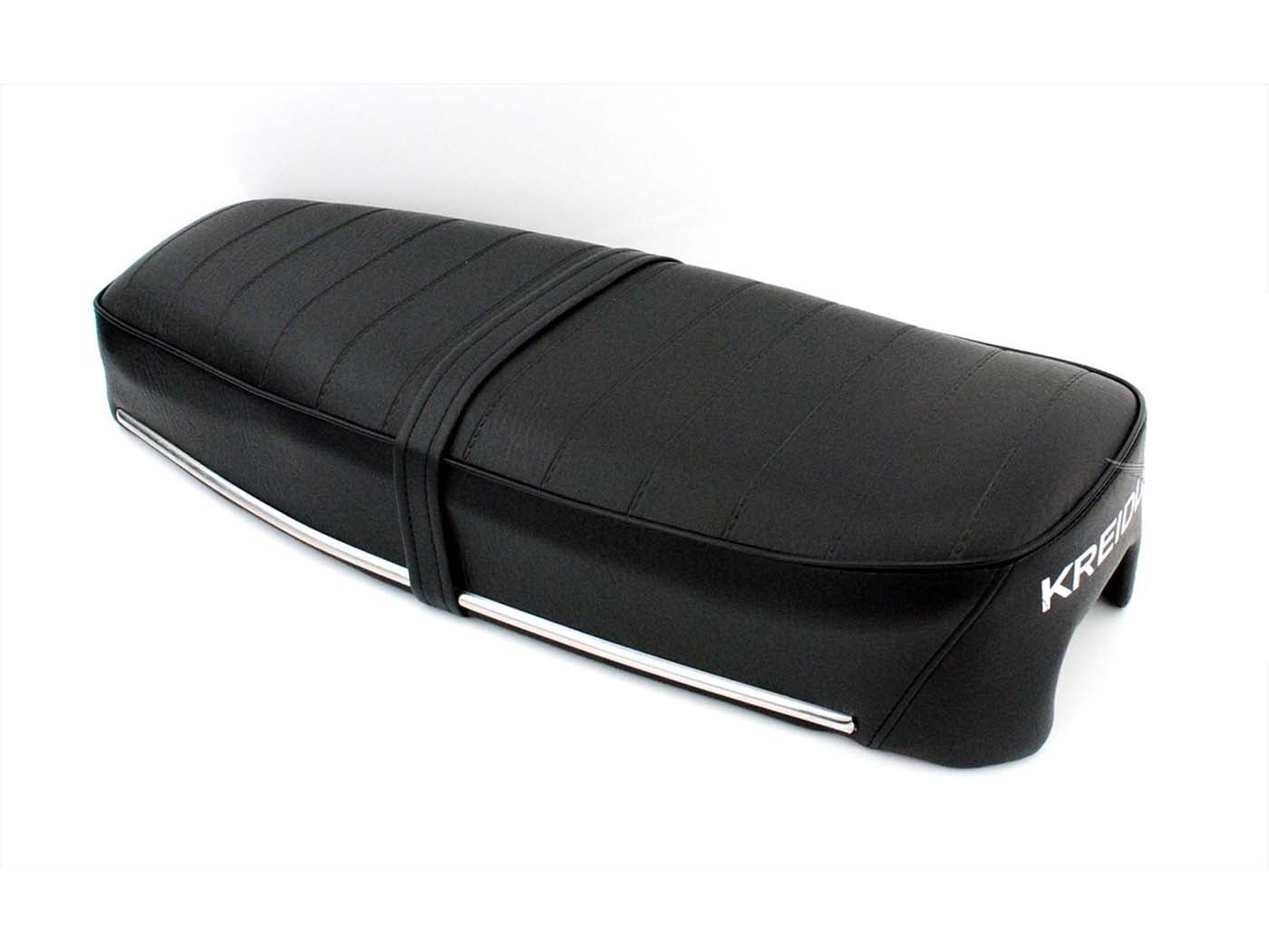Șa neagră 630mm x 240mm cu compartiment scule și bare din aluminiu pentru Kreidler Florett RS-GS (K54/503)