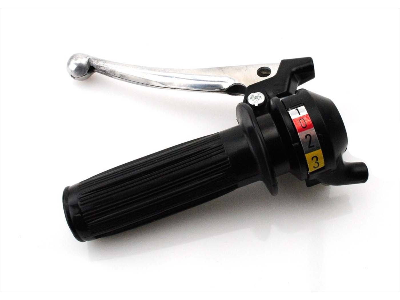 Manetă schimbător viteze NTS Parts aluminiu 3 trepte negru pentru Kreidler Flory MF 20, MF 32, MF 12, MF 13, MF 23 și alte modele