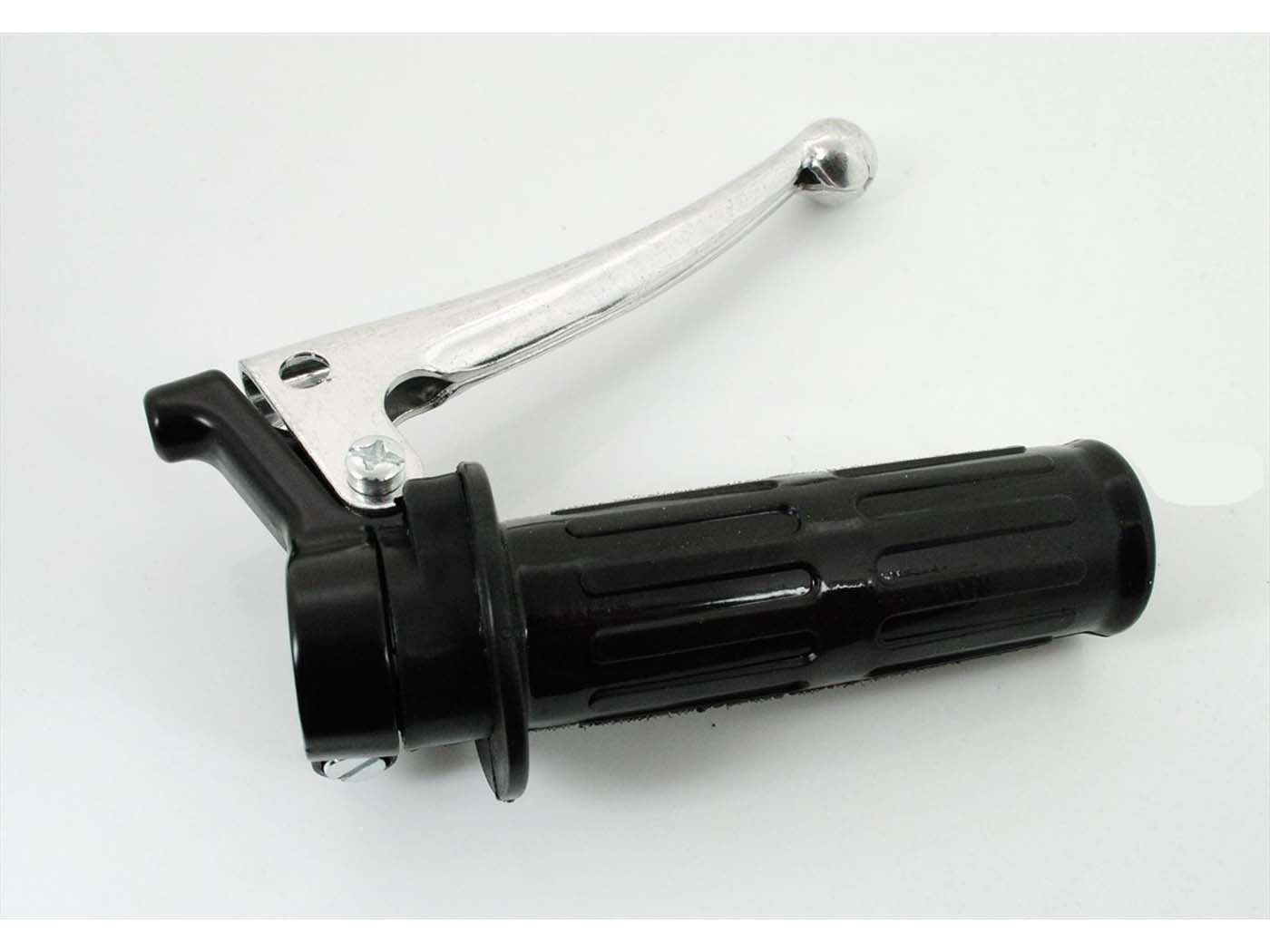 Mâner accelerație aluminiu negru cu pârghie frână lustruită pentru Kreidler, Puch, Zündapp, Hercules și alte modele