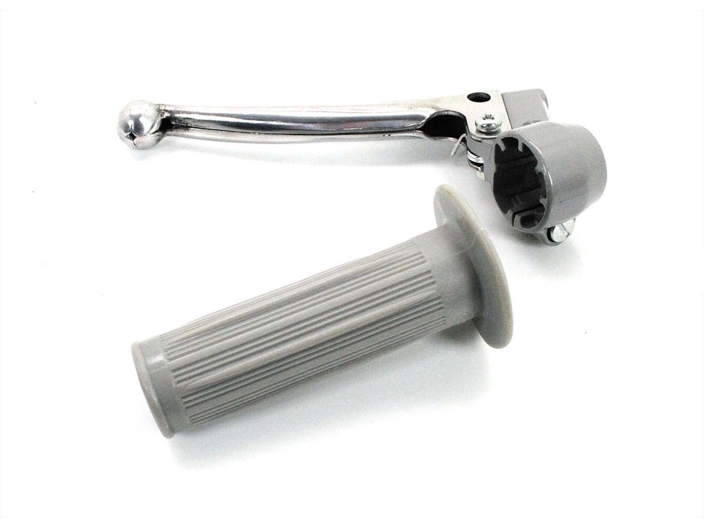 Suport pârghie ambreiaj aluminiu cap sferic 22mm 105mm gri pentru Zündapp, Hercules, Kreidler, Puch și alte modele