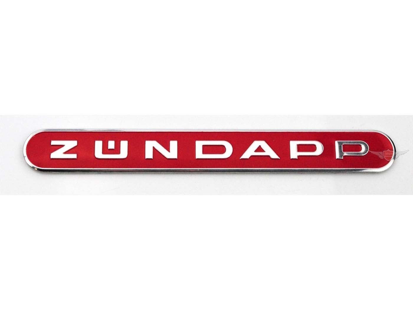 Autocolant rezervor argintiu și roșu 130x15mm pentru Zündapp moped tip 442, 444, GTS KS C 50 Sport