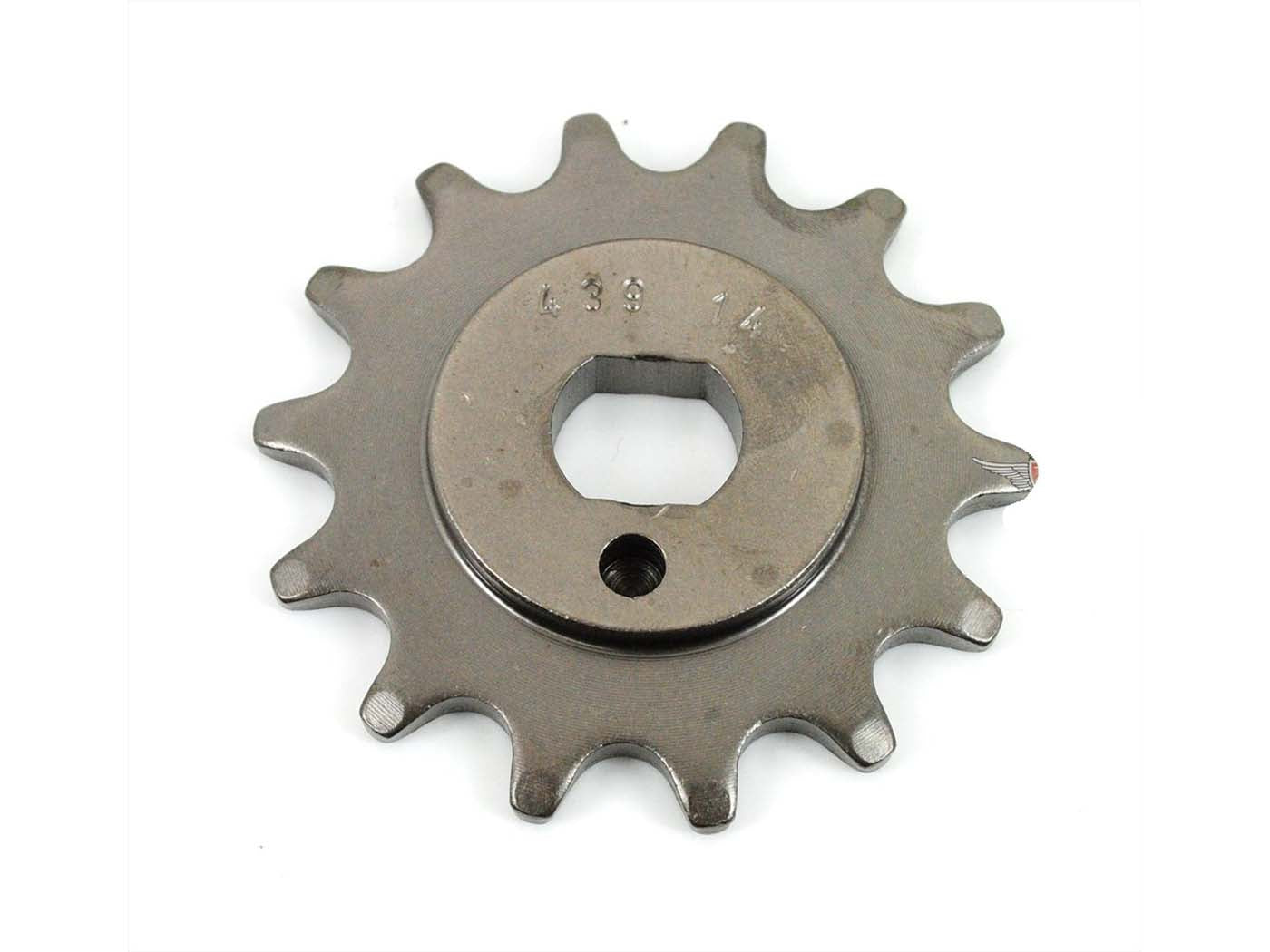 Pinion Esjot oțel 14 dințifor Kreidler Flory MF12, MF13, MF20, MF22, MF23, Flott MF24/25 și alte modele