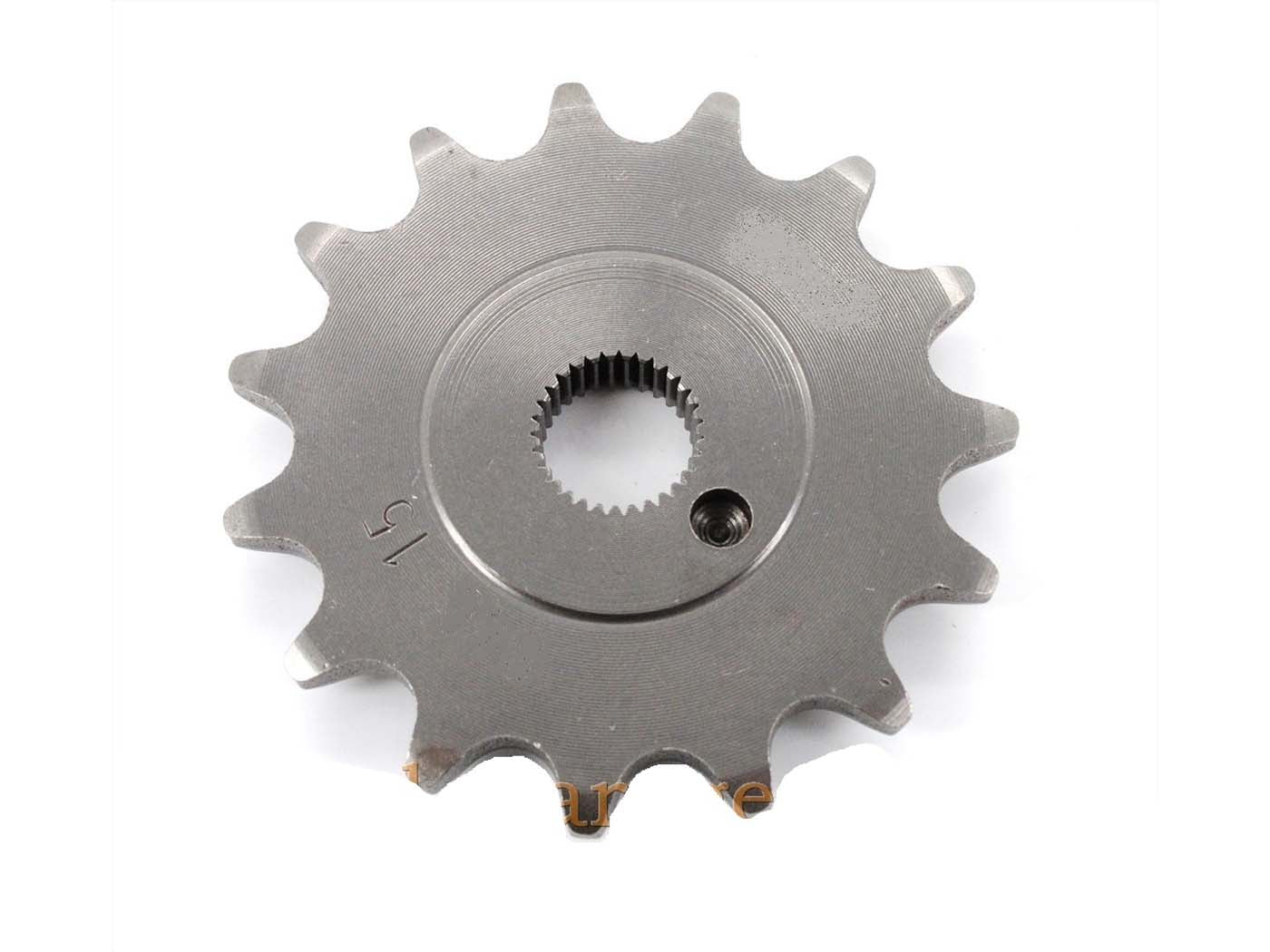 Pinion Esjot 15 dinți 12mm oțel pentru Zündapp TS ZD 20/25/50, ZD 40, ZL 25, Hai 25 și alte modele