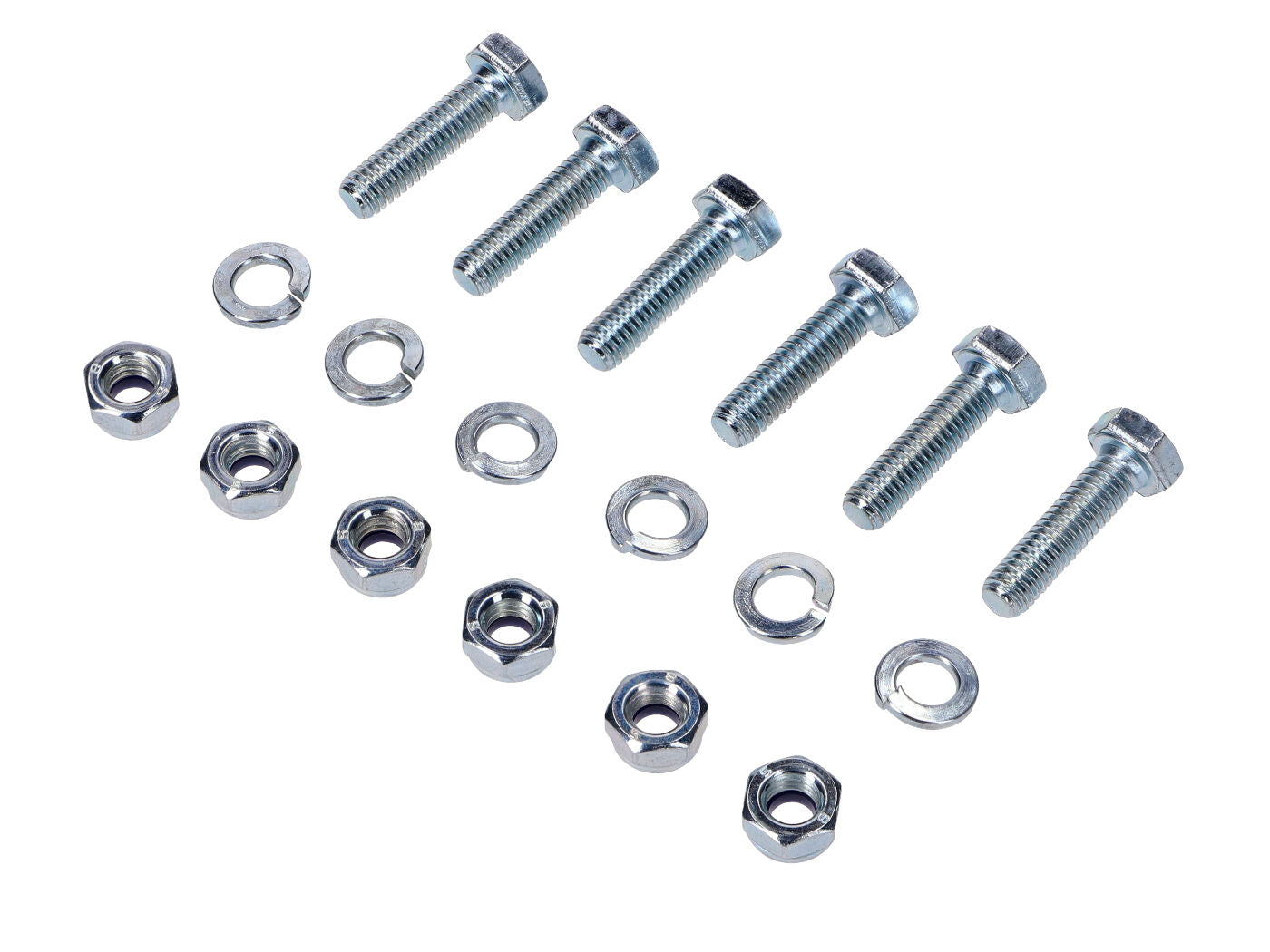 Set de fixare 18 piese șuruburi hexagonale, șaibe și piulițe pentru Puch Maxi S/N, Condor Enduro 50, Maxi L2A, Maxi K2 și alte modele