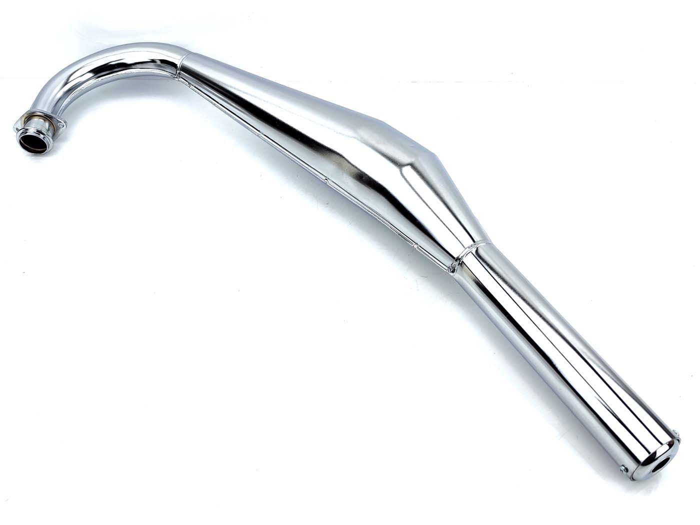 Țeavă de eșapament sport cromată, flanșă 32mm, lungime 820mm, amortizor 51mm, pentru Hercules
