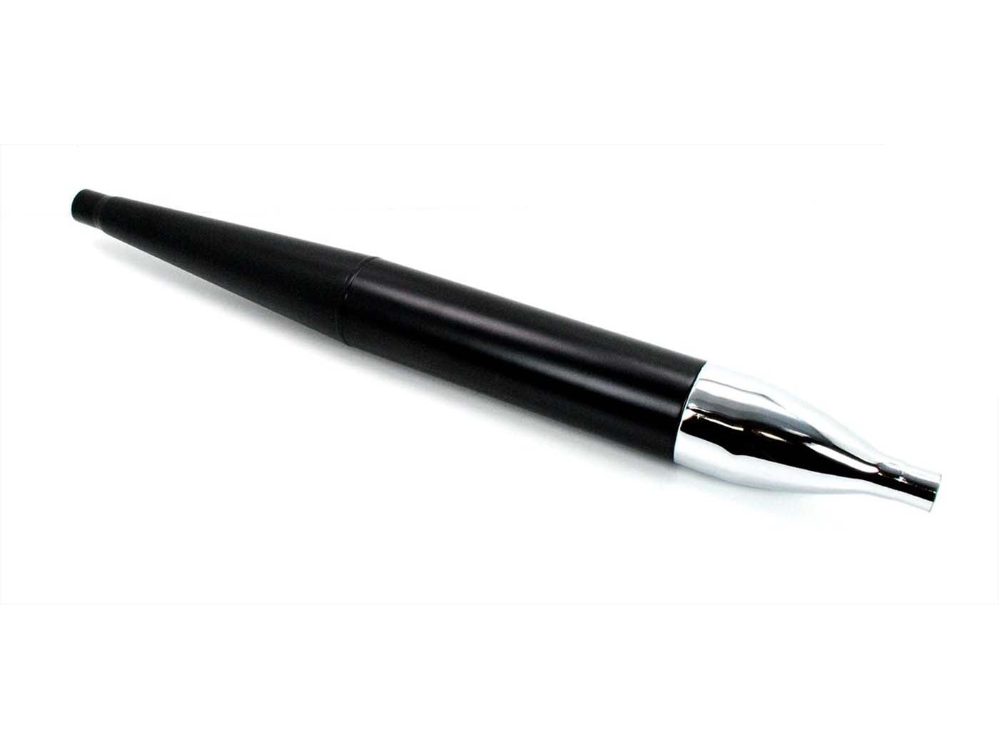 Eșapament formă trabuc negru mat capac cromat 28mm 700mm pentru Zündapp KS 80, KS 80 Touring, KS 80 Super, SX 80, GTS 50 WC, Kreidler Florett și alte modele