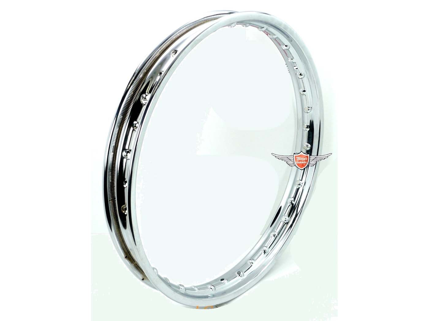 Jantă oțel cromată 1.60 x 18 inch 36 găuri pentru MZ ETZ 125/150, ETZ 250, ETZ 251/301, TS 125/150, TS 250, Hercules K 50 și alte modele