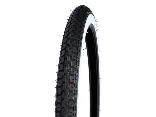 Anvelopă moped dungă albă 2 1/4 x 19 4PR pentru Zündapp, Tomos, Sachs, Hercules, Puch și alte modele