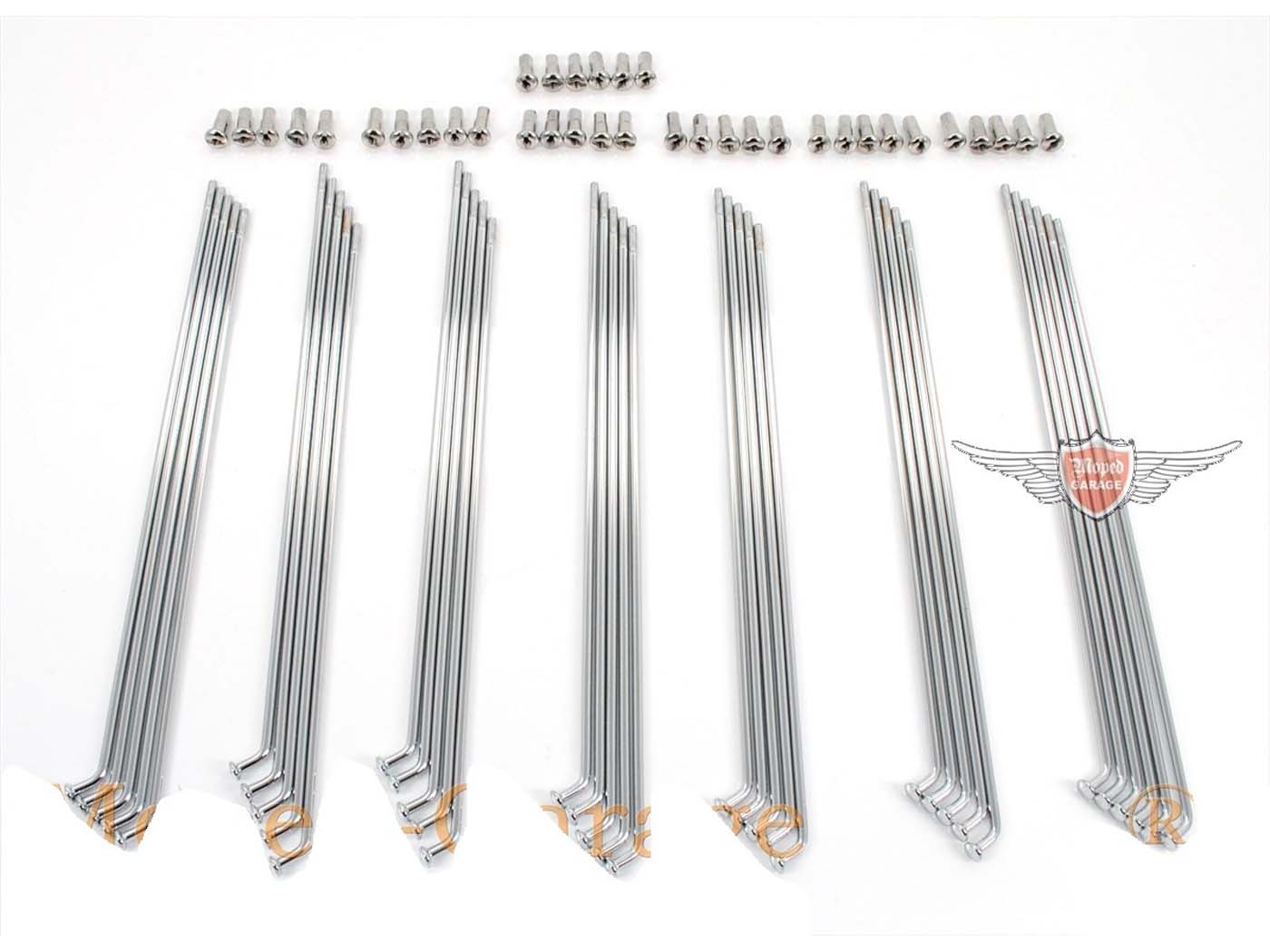 Spite cromate NTS Parts 193mm M3 cu nipluri set 36 buc pentru Zündapp Bergsteiger M25/M50 49ccm