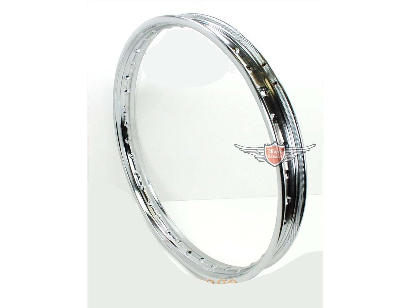 Jantă cromată 1.20 x 17 inch 36 găuri 6.5mm pentru Zündapp, Kreidler, Puch și alte modele