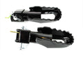 Set reposeturi negre cu bolț de reținere, arc și splint de siguranță pentru Yamaha DT 50, DT 80, DT MX