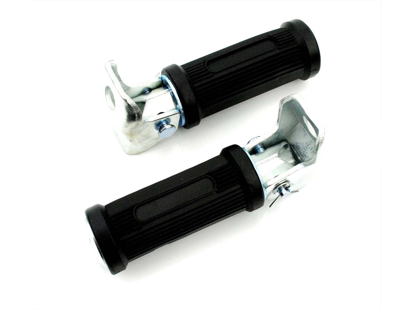 Reposoare pliabile 12mm negre pentru Zündapp GTS, KS, CS, CX, Kreidler Florett, Flory, Hercules K Ultra, Puch Monza și alte modele
