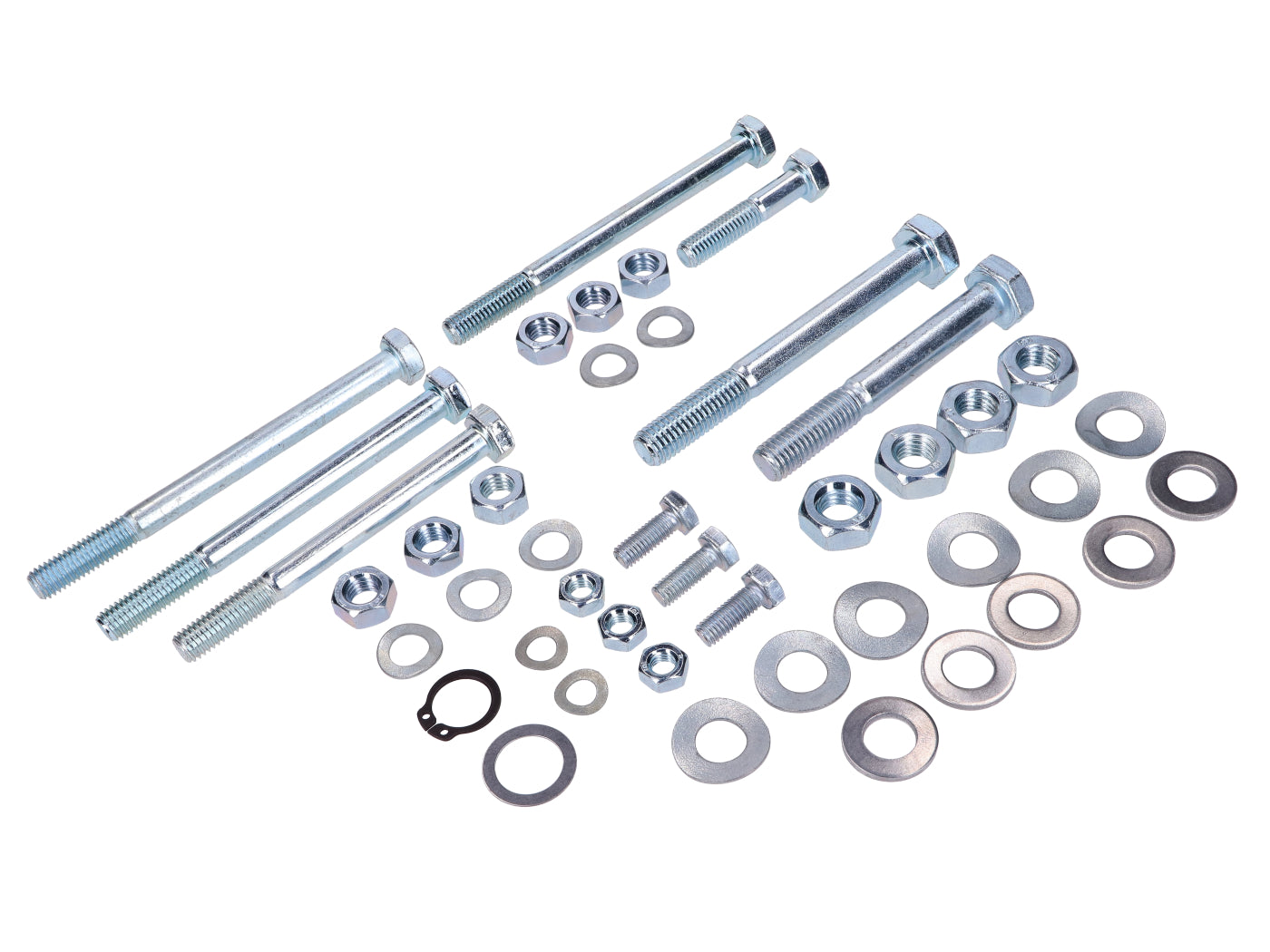 Set șuruburi 44 piese suport, repose-picioare, motor pentru Kreidler Florett RS, RMC, LF, LH