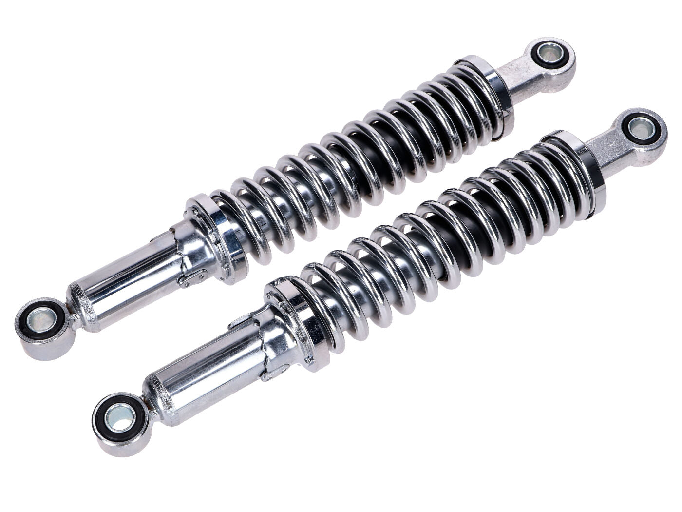 Set Amortizoare MKX Cromate 335mm Hidraulice Reglabile 5 Poziții 12mm pentru Honda MB 50, MT 50, Zündapp, Hercules