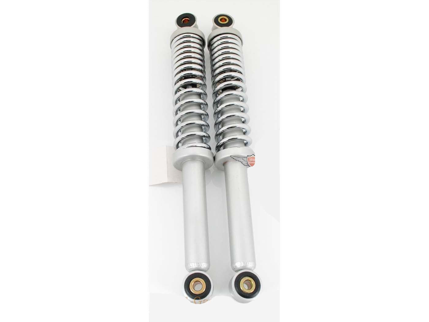 Set amortizoare spate gri 320mm bucșe 8mm arc 6mm pentru Kreidler, Puch, Zündapp, Hercules și alte modele