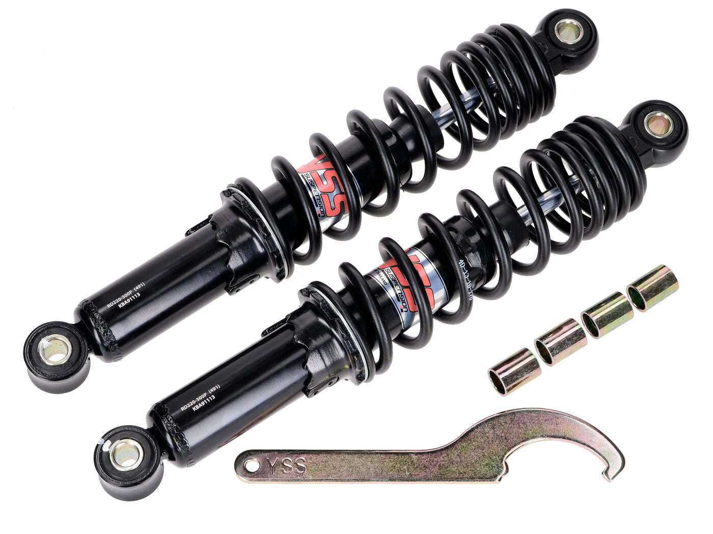 Amortizor YSS hidraulic reglabil 5 trepte 300mm negru pentru Honda XL 50 S, CY 50 K, CY 80
