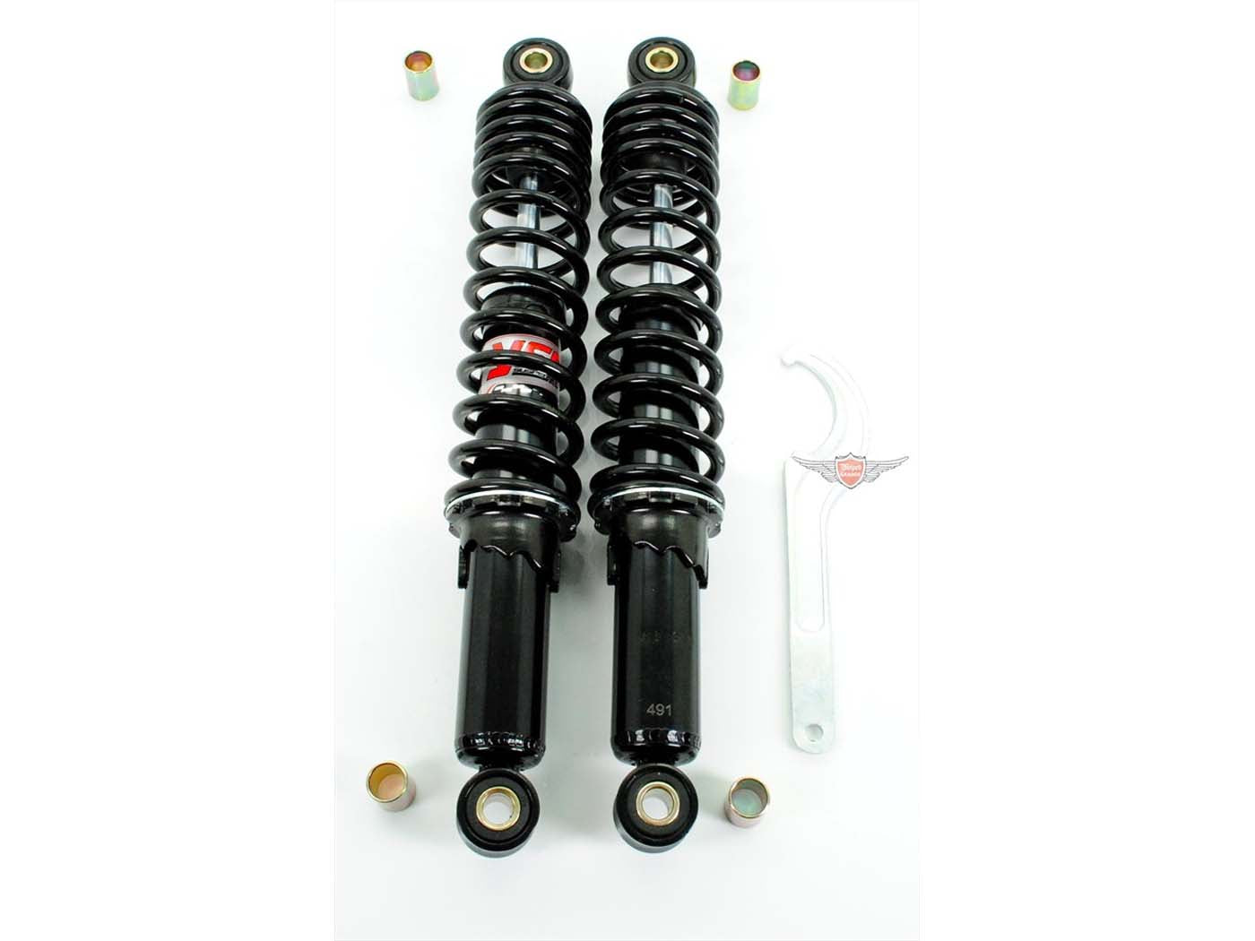 Amortizor YSS Hidraulic Reglabil 330mm Bucșe 10mm Lățime 20mm Negru pentru Honda CB 50