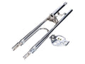 Furcă telescopică cromată 585mm cu suport apărătoare de noroi pentru Peugeot 103 LC, 103 AC, 103 Vogue