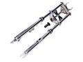 Furcă telescopică Sport cromată cu arc 650mm cu suport apărătoare pentru Peugeot 103 LC, 103 AC, 103 Vogue