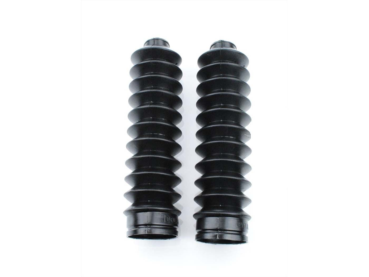 Set burdufuri furcă telescopică Polisport negru 28x46mm 215mm pentru Yamaha FS1 50, Why 50, LB 50 Chappy, Zündapp Mofa