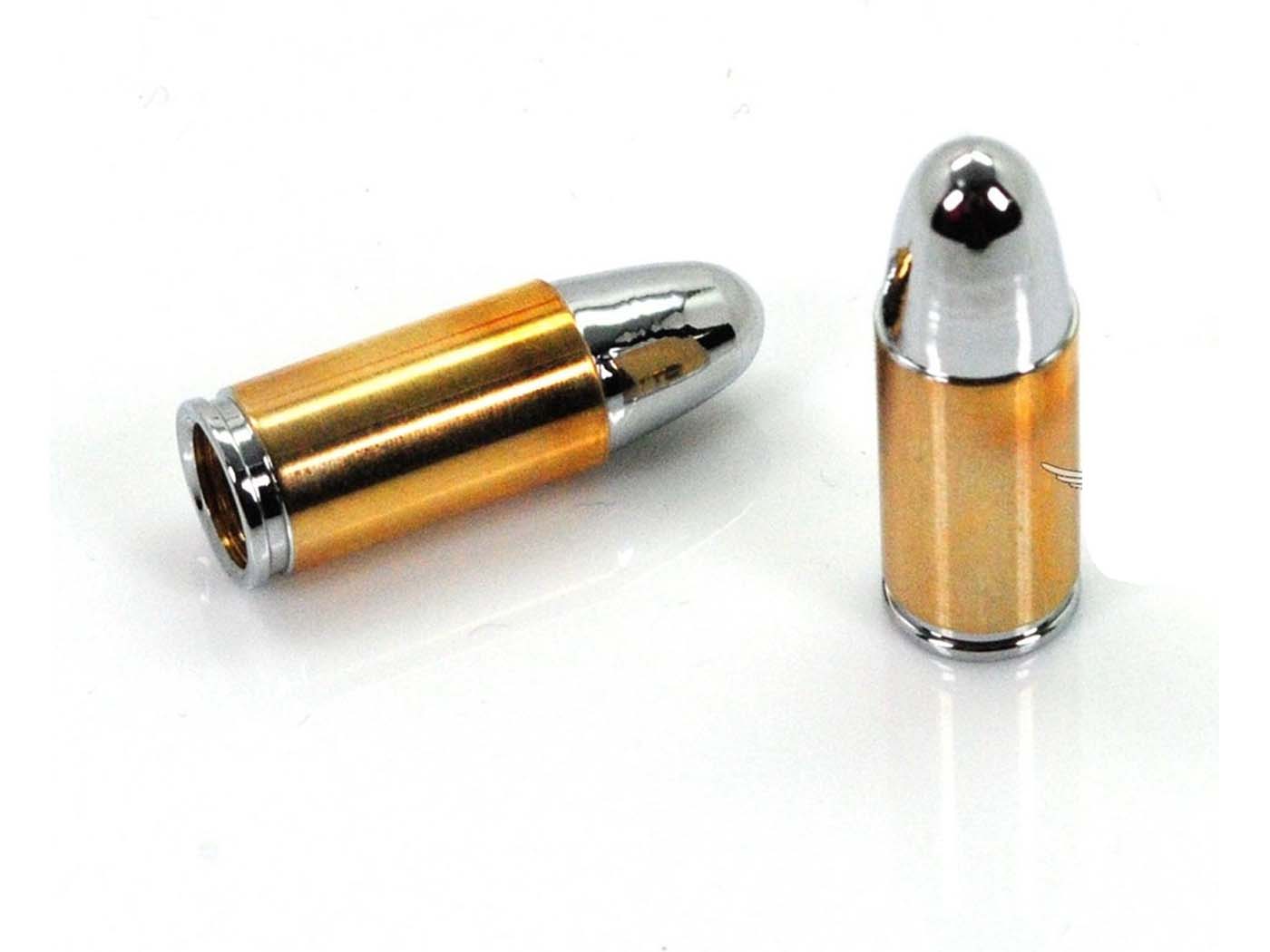 Capace valve Drag Specialties aluminiu Bullet cromat/auriu universal