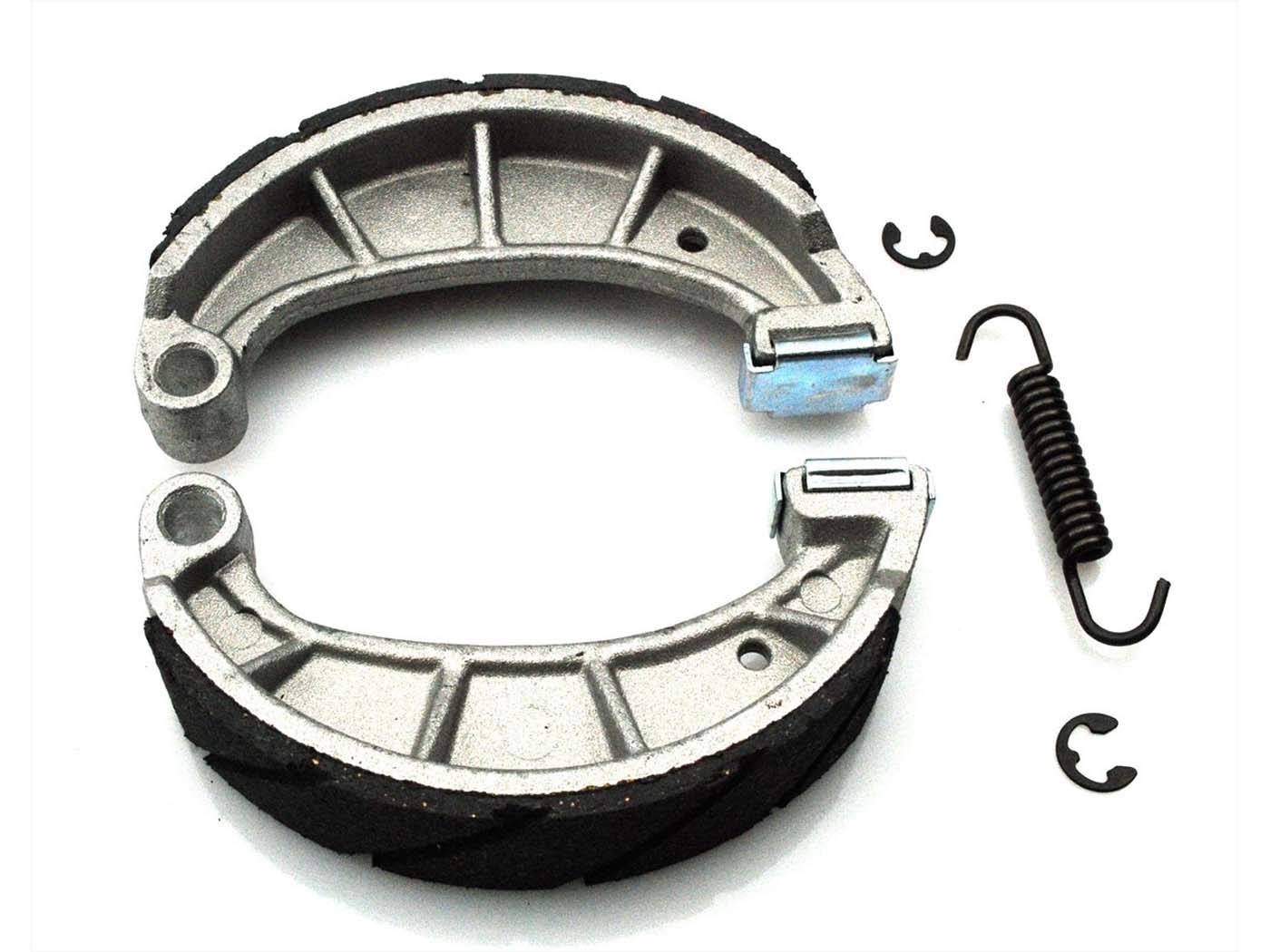 Set plăcuțe de frână cu arc și clipsuri pentru Simson Schwalbe KR51/1, KR51/2, S50, S51, S70 și alte modele
