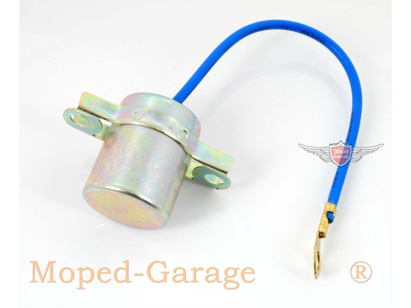 Condensator metalic albastru pentru MBK Carre AV 88, AV-7, AV-87, AV-51, Mobylette GAC Motobecane Mobylette