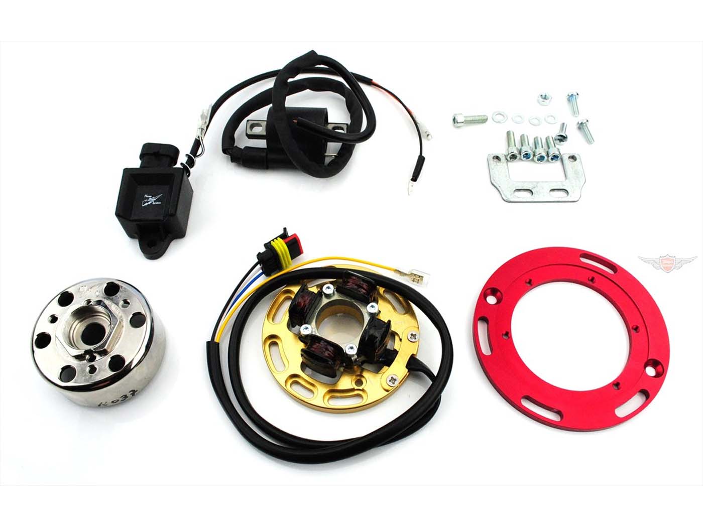 Sistem de aprindere 60W rotor 71mm 310g con 17x12mm placă bază 94mm adaptor 120mm pentru Yamaha DT 50 MX