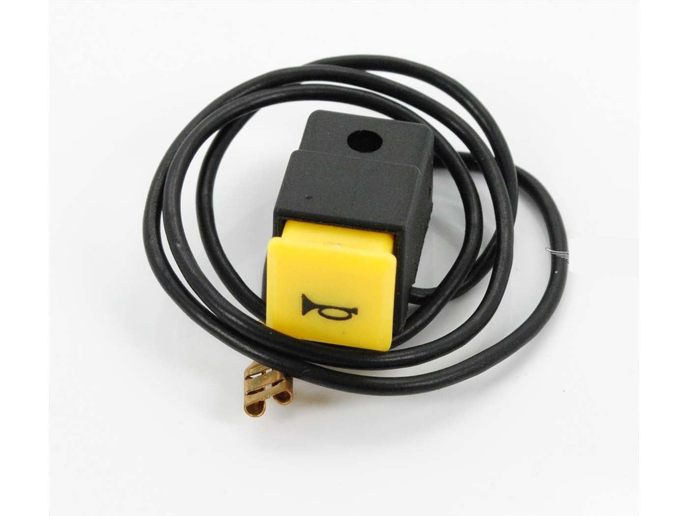 Buton claxon ELEC plastic galben pentru Piaggio Ciao, Citta, Si, Bravo, Grillo și alte modele