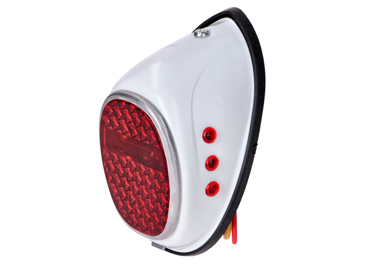 Stop oval NTS Parts alb 104x52mm pentru mopede și mokick universal
