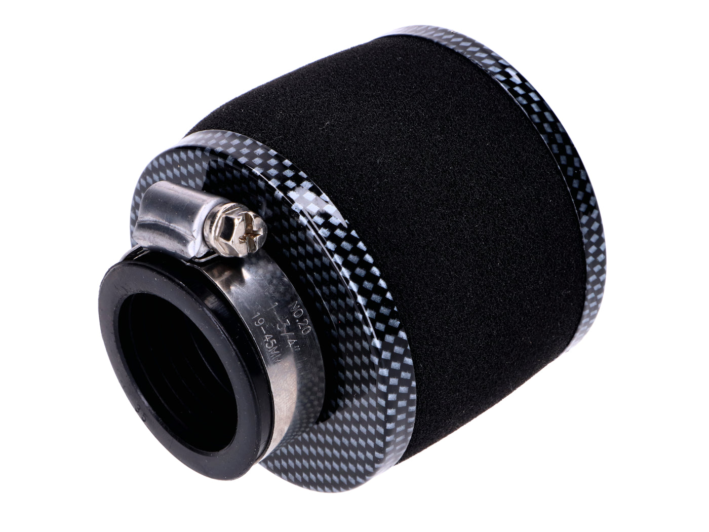 Filtru de aer tuning spumă 35mm 75x80mm aspect carbon drept universal