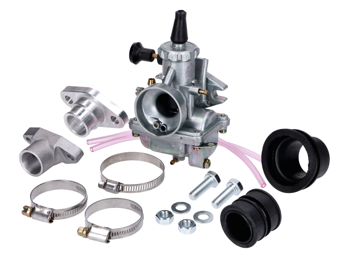 Set Carburator NTS Parts 20mm cu racord cauciuc admisie pentru Zündapp C50 Sport, KS50 Sport, KS50 Super Sport și alte modele