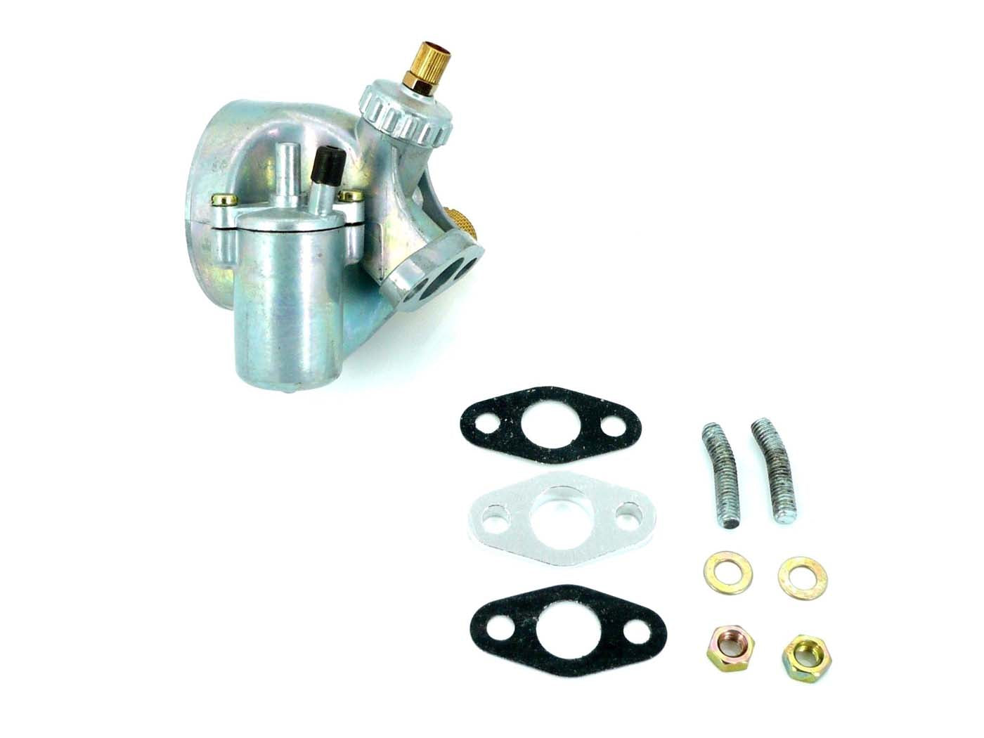 Carburator NTS Parts 15mm complet cu garnituri admisie și șurub racord pentru Puch MS 50, VS 50 Colibri, MV 50, DS 50, MS 25
