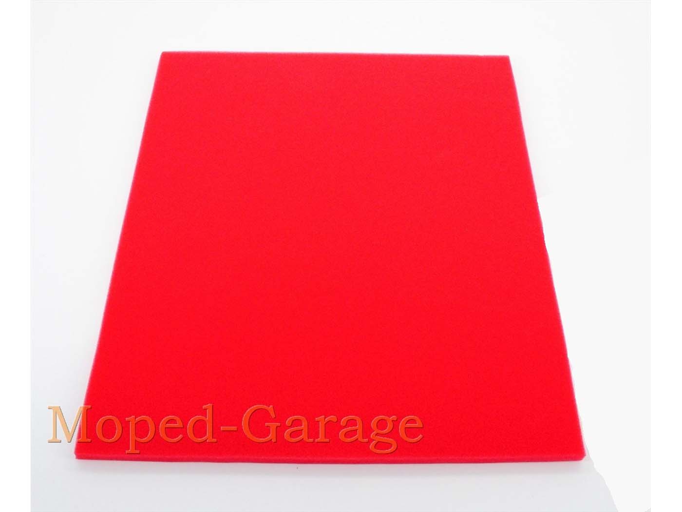 Material filtru de aer roșu 33x28 cm 10mm pentru Zündapp KS 80, SX 80, Hai 80, Kreidler Florett, Flory, Hercules K 50 Ultra și alte modele