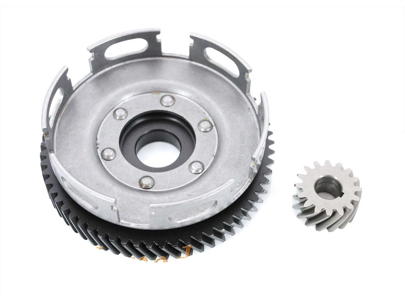 Carcasă ambreiaj NTS Parts cu roată dințată metal pentru Hercules Prima 2, Prima 3, Prima 4, Prima 5, K 50 Ultra și alte modele