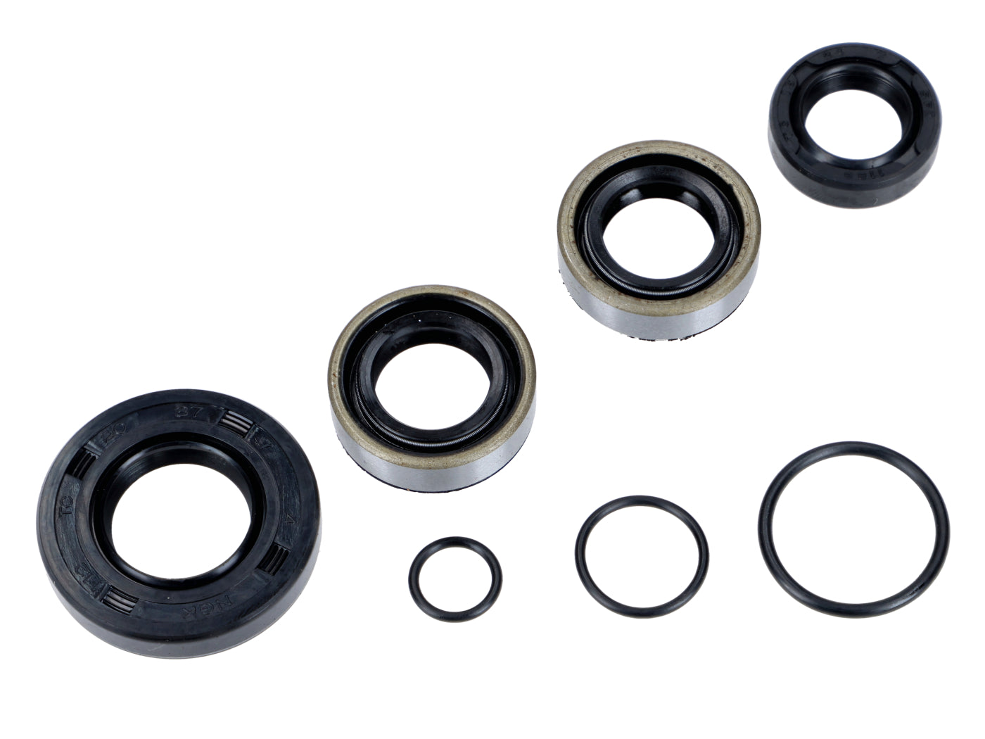 Set simering ax și O-ring 7 piese pentru Kreidler Florett Eiertank Super 4, RM, RMC cu cutie de viteze în 4 trepte
