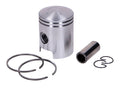 Set piston aluminiu 39,96mm 2 segmenți ax 14mm pentru Kreidler Flory 50, RMC E50, RMC D125, RMC F125, Florett și alte modele