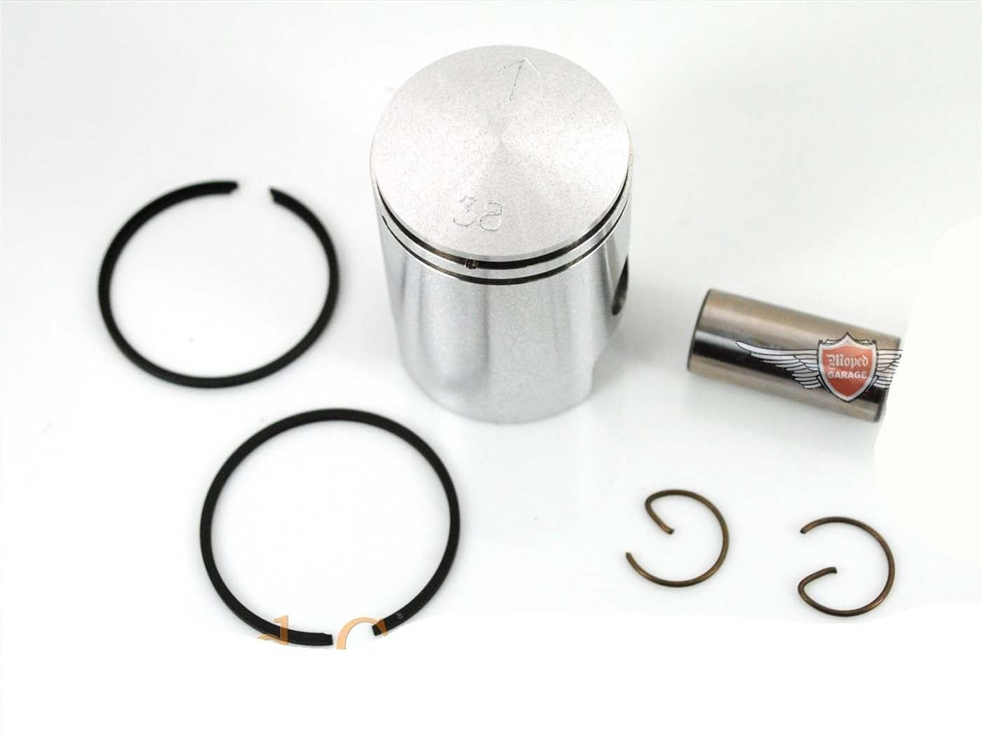 Set piston aluminiu 38mm cu segmenți și ax 14mm pentru Hercules K 50 Ultra, Prima GT, Prima GX (Sachs 506)