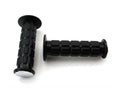 Set manșoane ghidon cauciuc negru cu capace cromate metal 25/22mm 120mm pentru Zündapp, Kreidler, Simson, Hercules și alte modele