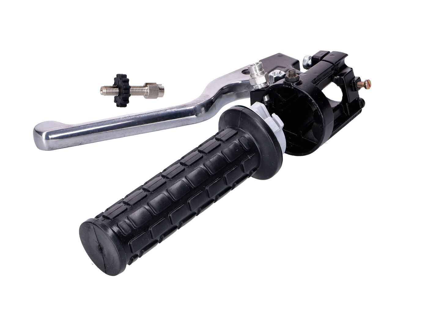 Comandă accelerație NTS Parts cu pârghie și suport comutator negru pentru Zündapp KS, GTS, Hai, Hercules Ultra, Kreidler Florett și alte modele