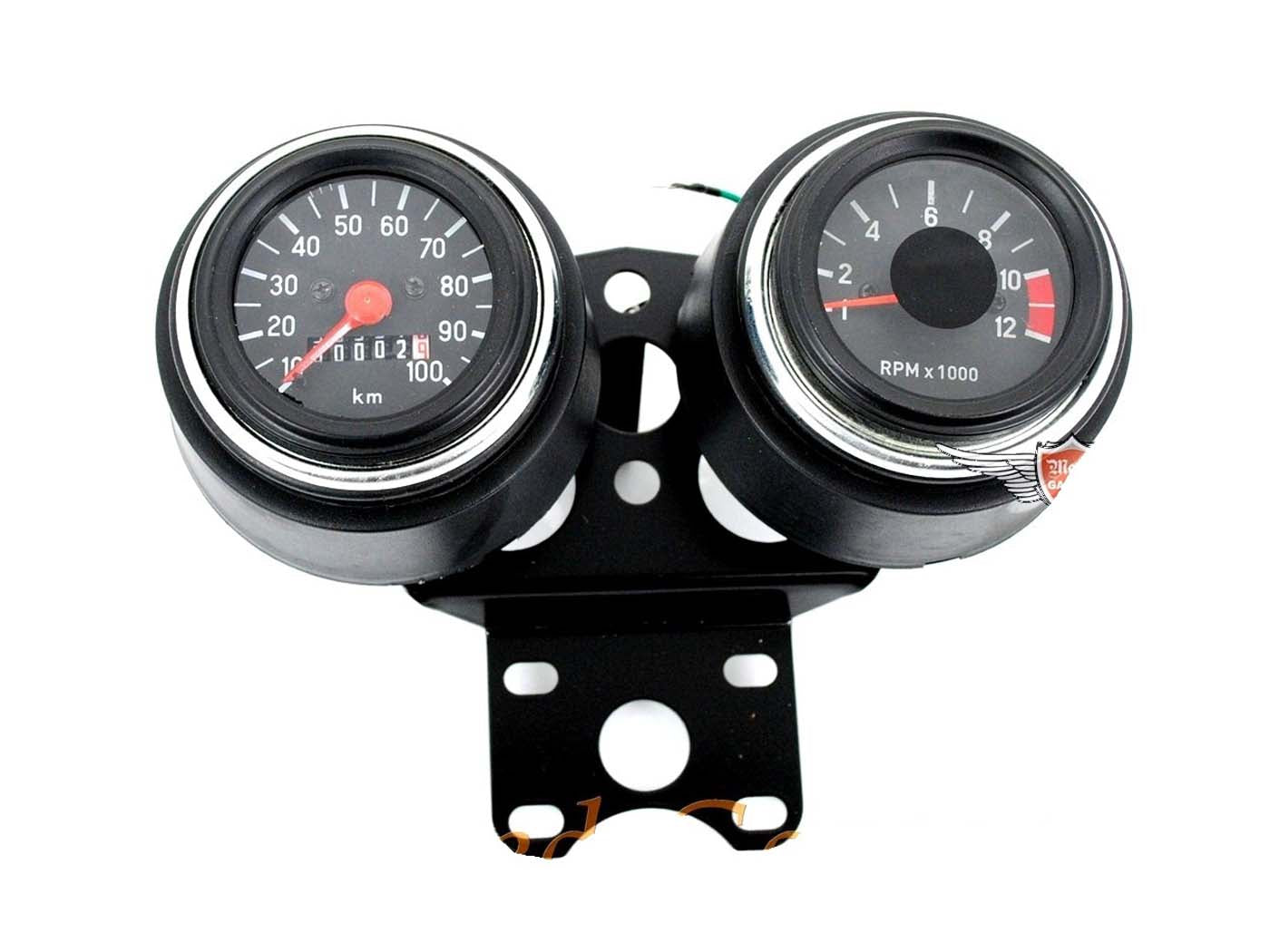 Bord NTS Parts cu vitezometru și turometru 60mm pentru Zündapp KS 50, C 50 Sport, GTS, Puch M50 și alte modele