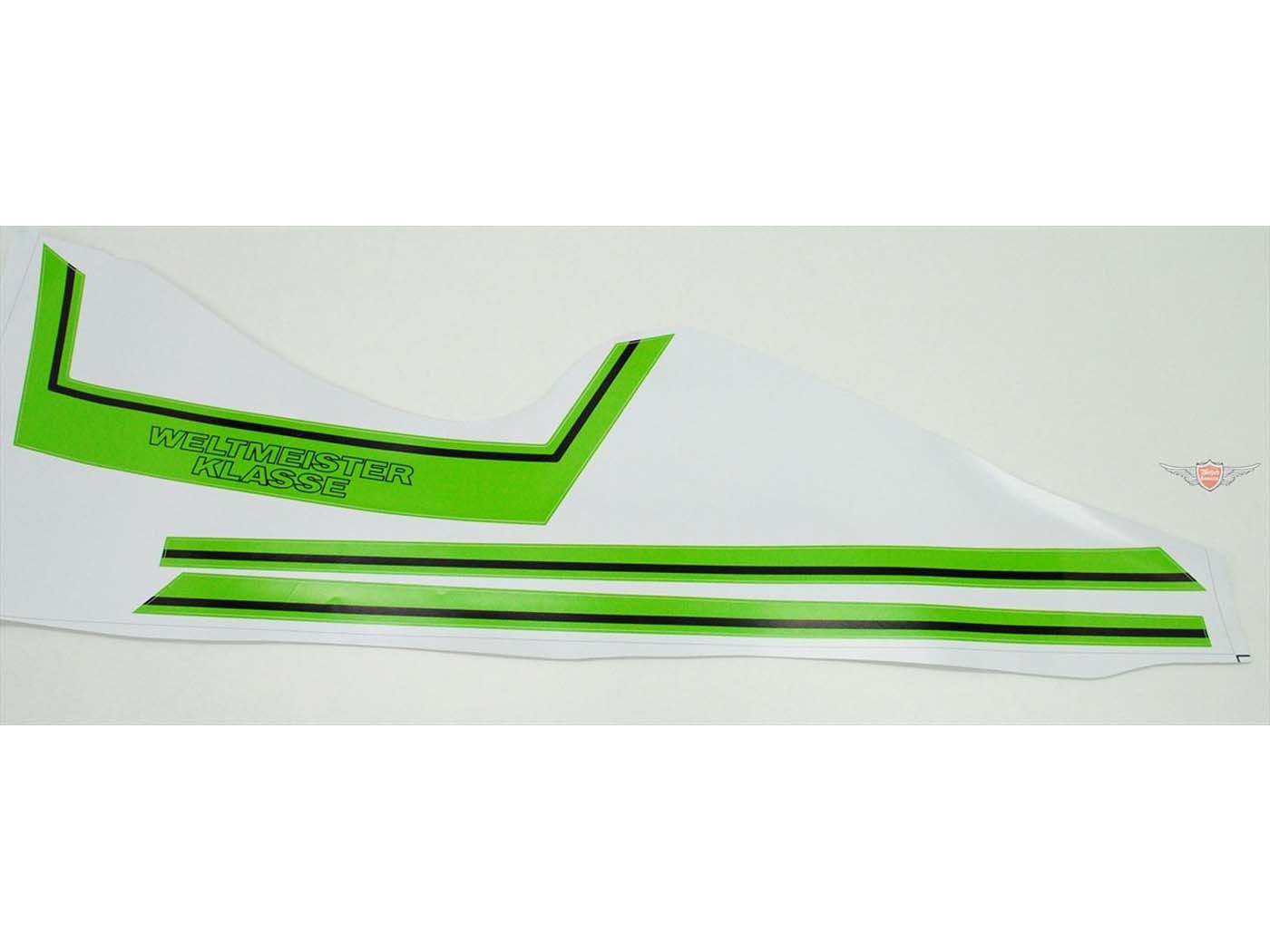 Set autocolante campion mondial șa spate verde pentru Kreidler Florett RS-GS (K54/503) 1980