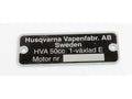 Plăcuță tip aluminiu 50mm x 18mm pentru Husqvarna