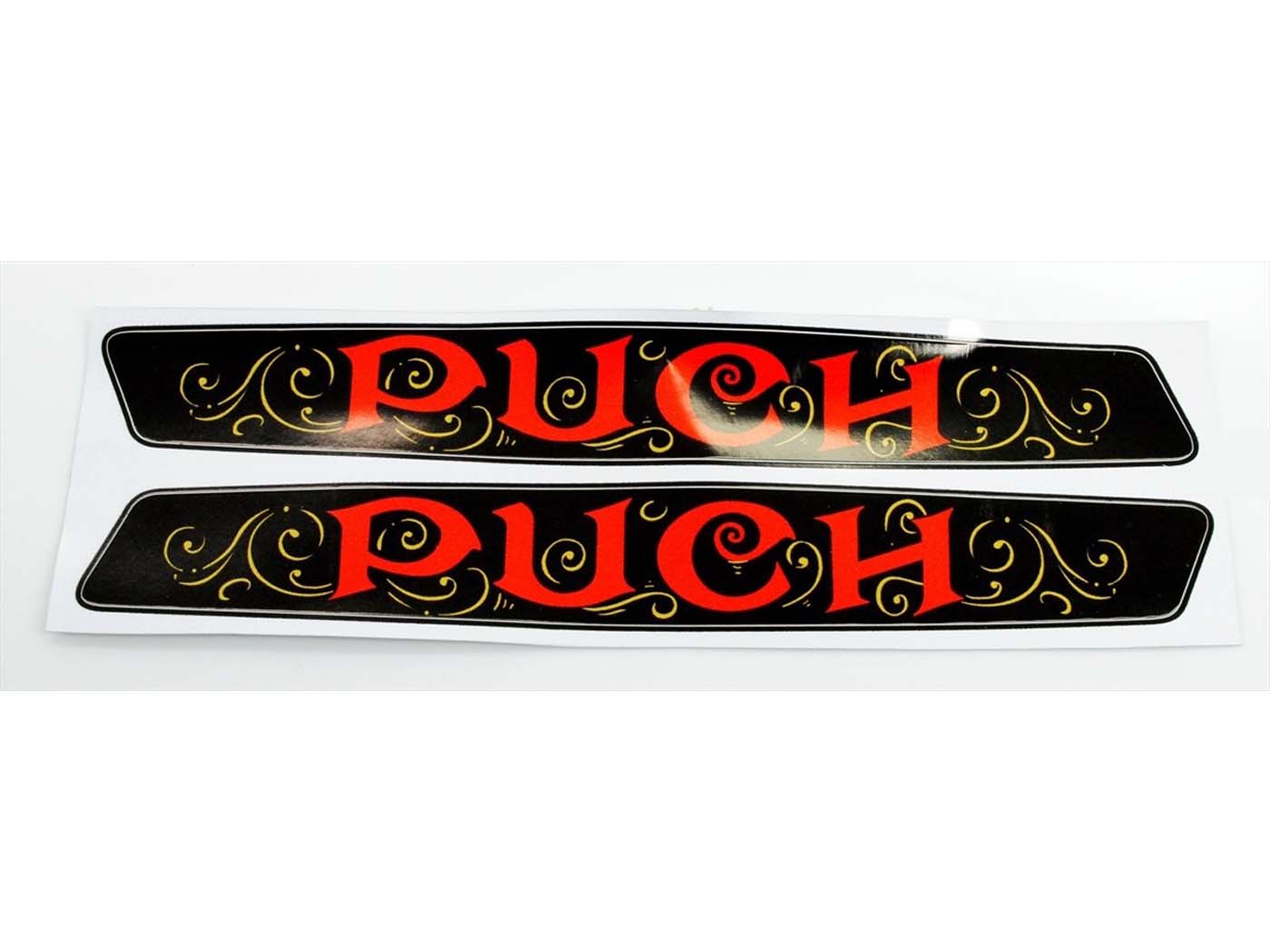 Set autocolante rezervor 2 bucăți 200x27mm negru roșu pentru Puch Maxi S/N