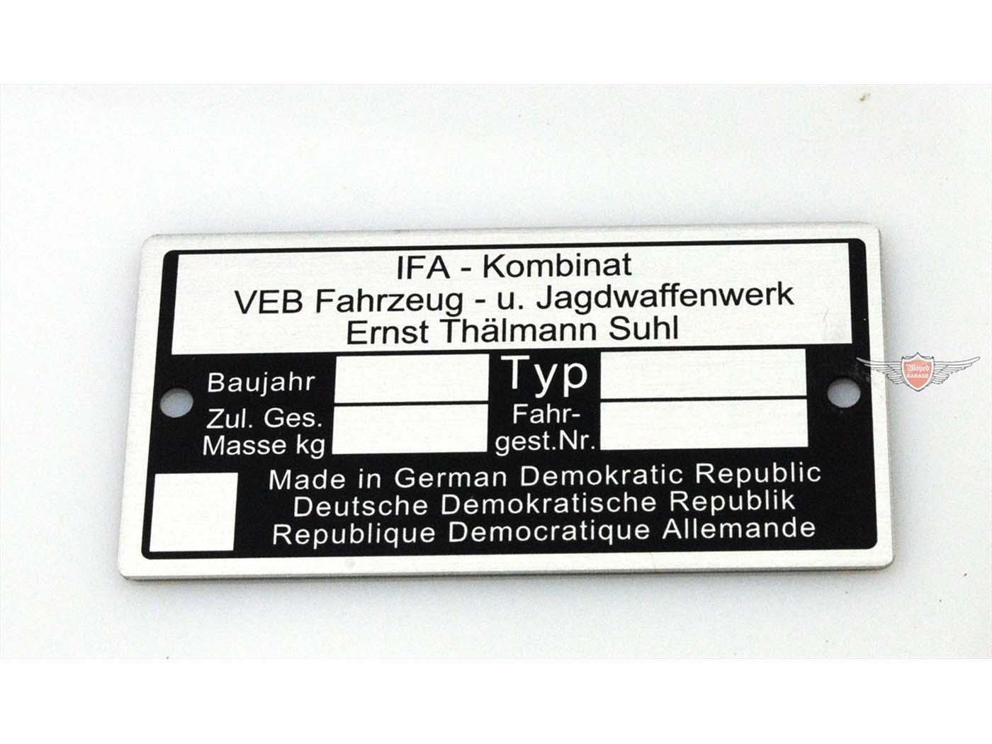 Plăcuță tip reproducere 73x37mm 0,7mm pentru Simson KR51/1, KR51/2, S51, SR 50, SR 80, Sperber SR4-3 și alte modele