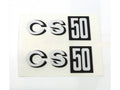 Autocolant capac lateral carenaj alb-negru pentru Zündapp CS 50 (448-01L0, 448-01L1, 448-01L3, 448-310)