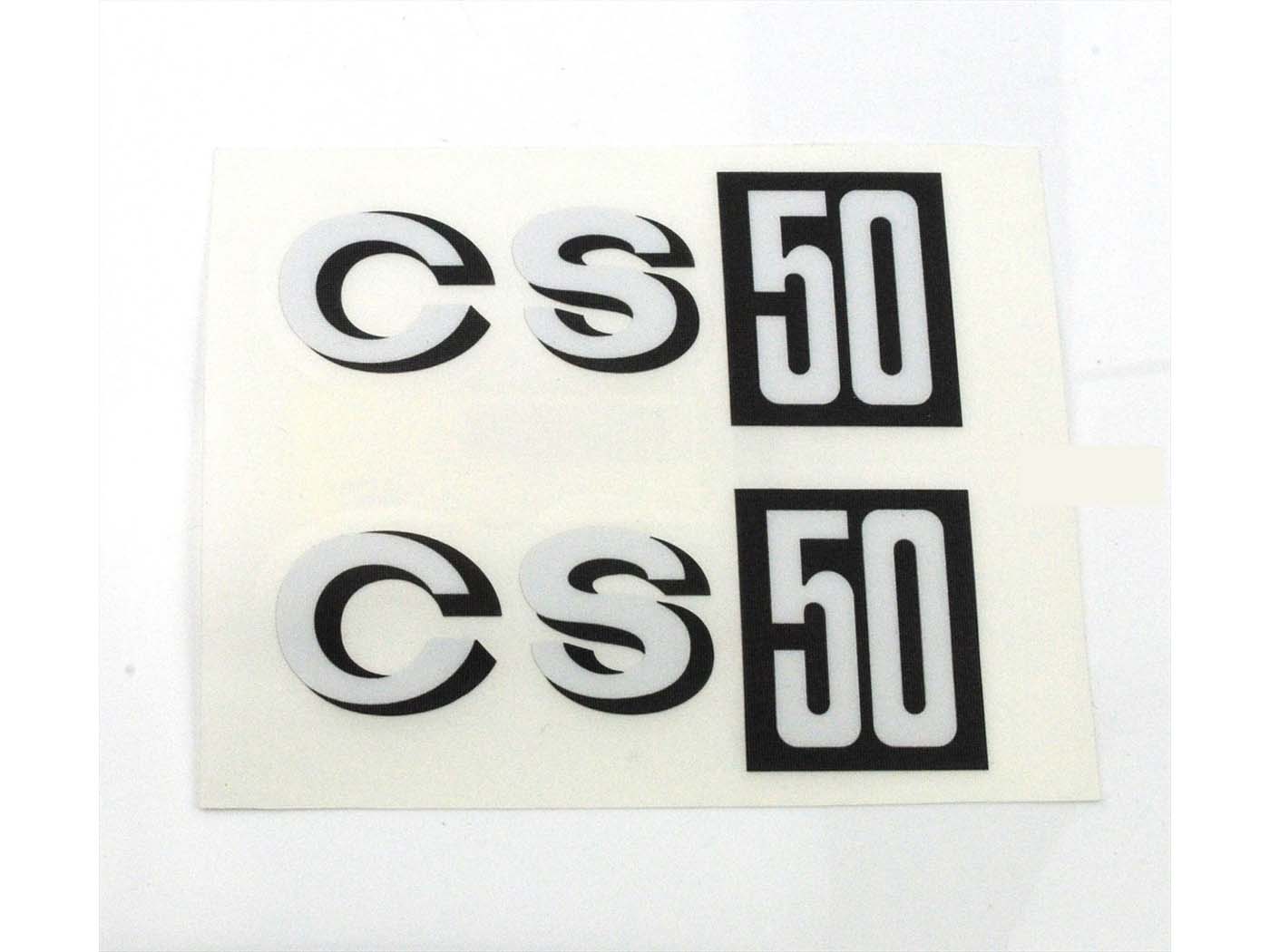 Autocolant capac lateral carenaj alb-negru pentru Zündapp CS 50 (448-01L0, 448-01L1, 448-01L3, 448-310)