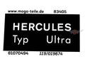 Autocolant cadru MOGA lat 40mm înalt 19mm pentru Hercules K 50 Ultra, K 50 Ultra I LC, K 50 Ultra II, K 50 Ultra II LC, K 50 Ultra III LC