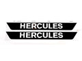 Autocolant rezervor MOGA 2 bucăți lat 327mm înalt 38mm negru lucios cu inscripție albă pentru Hercules M3, M4, M5, Prima, Sachs Optima și alte modele